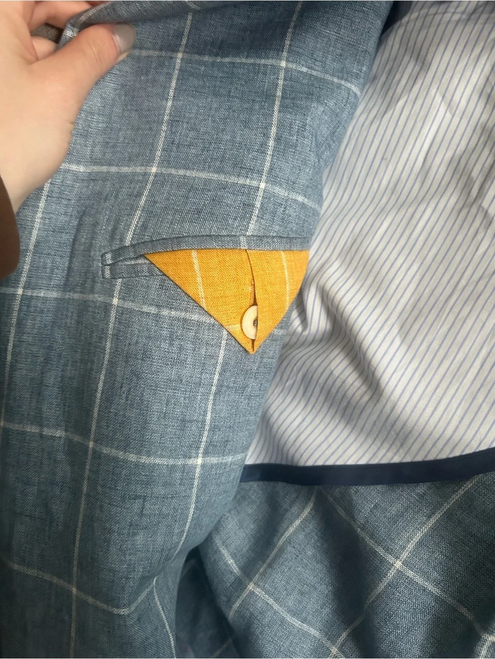 Vicomte A. Linen blue blazer 50